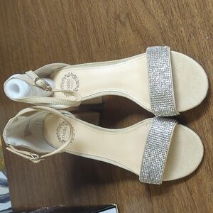 IMiller Emely 5 M ladies heels shoes dressy sparkly tan